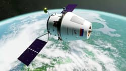 Rendering des neue russischen bemannte Raumschiff Orjol (Adler)