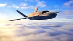 Zeichnung der YFQ-42A von General Atomics im Flug