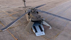 S-70UAS unbemannter Hubschrauber mit geöffneten Frachttoren im Bug