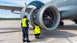 Cyclean-Triebwerkswäsche an einem Airbus A321LR der Luftwaffe