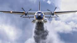 Transall C-160D als Löschflugzeug beim Wasserabwurf