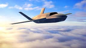 Zeichnung der YFQ-42A von General Atomics im Flug