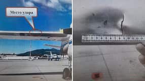 Beschädigte An-26 in Kamtschatka nach mutmaßlicher Kollision mit einer Drohne.