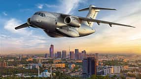 Embraer C-390 Usbekistan im Flug Computergrafik