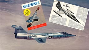 Lockheed F-104 Starfighter mit FLUG REVUE-Artikel und Titelbild