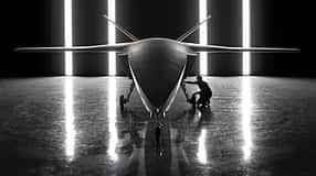 Helsing CA-1 Europa in Frontalansicht im Hangar