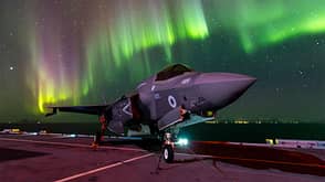 HMS Prince of Wales, Flugzeugträger, royal navy, f-35B, lightning, Nordic reponse, steadfast defender, nato, flugzeugträger HMS Prince of Wales F-35B unter Polarlichtern