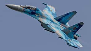 Suchoi Su-27UB der ukrainischen Luftwaffe in Aktion