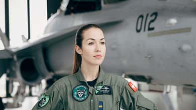 Fanny Chollet, seit Janaur 2018 die erste Kampfjetpilotin der Schweizer Luftwaffe.