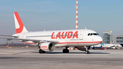 Airbus von Lauda Motion in Düsseldorf