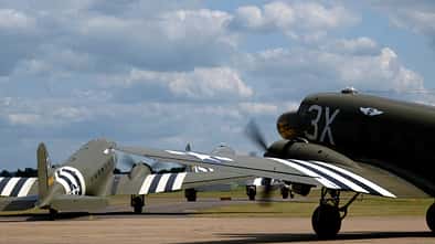 D-Day75: Dakota Aircraft visit former RAF Duxford