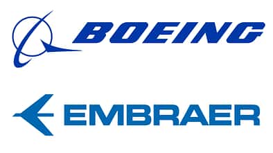 Boeing und Embraer Logos