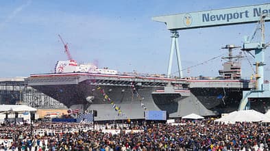 CVN 79 "John F. Kennedy" bei der Taufe am 7. Dezember 2019.