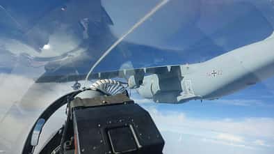 Airbus A400M der Luftwaffe als Tanker in Jordanien.