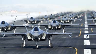 Lockheed Martin F-35A "Elephant Walk" auf der Hill AFB im Januar 2020