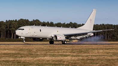 Poseidon MRA1 der RAF trifft am 4. Februar 2020 in Kinloss ein