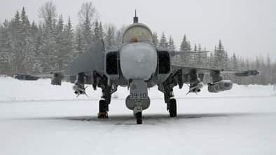 Saab Gripen E (Protoyp 39-10) in Pirkkala bei der HX-Challenge der finnischen Luftstreitkräfte.