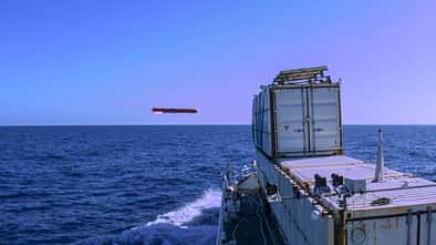 MBDA Sea Venom/ANL beim dritten Testflug im Februar 2020 vor der Ile Du Levant.