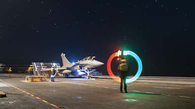 Dassault Rafale M auf dem Flugzeugträger "Charles de Gaulle".