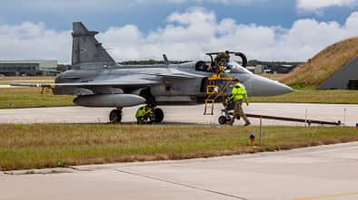Ungarische JAS 39 Gripen fliegen bei den MAGDAYS von Jagel aus. 