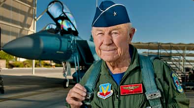 Chuck Yeager commemorates historic flight