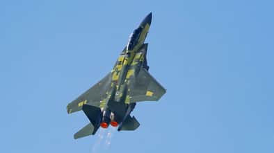 Die Boeing F-15EX startete am 2. Februar 2021 in St. Louis zu ihrem Erstflug.