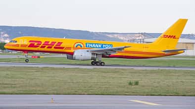 Boeing 757 Frachter von DHL in Leipzig.