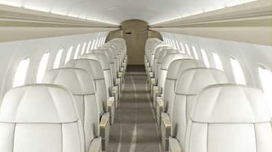 Embraer bietet an, alte ERJ 145 Regionaljets in Semi-Private-Jets mit nur noch 16 bis 28 Sitzen umzurüsten. 