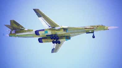 Erste neu gebaute Tupolew Tu-160M startet zum Erstflug in Kasan.