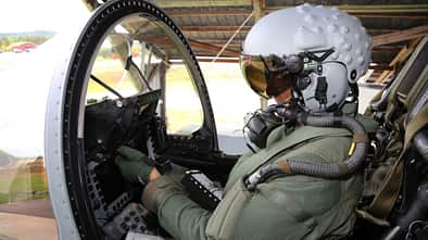 Eurofighter-Pilot der Luftwaffe.