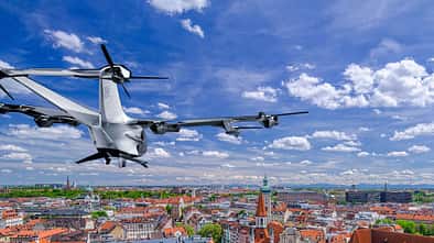 CityAirbus NextGen im Flug über München.