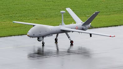 Die speziell angepasste Hermes 900 dient in der Schweiz als Aufklärungsdrohnensystems 15.