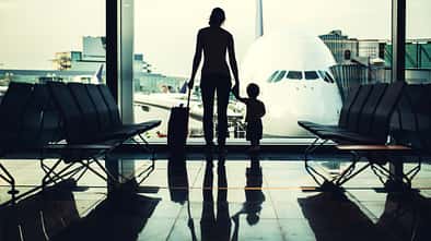 Mother and Son at Airport