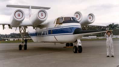 QSRA-Forschungsflugzeug am Boden