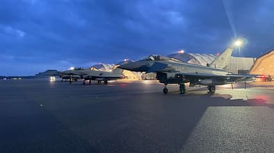 Eurofighter Luftwaffe auf Flightline in Lielvarde