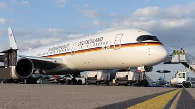 A350 der Flugbereitschaft auf der ILA.