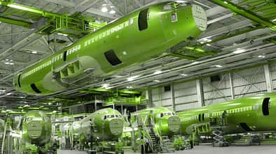 Boeing 737 Rumpfproduktion.