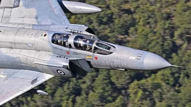 Griechische Phantom im Tiefflug Blick ins Cockpit