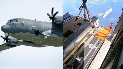 AC-130J Leidos Black Arrow Abwurf aus Laderampe Montage