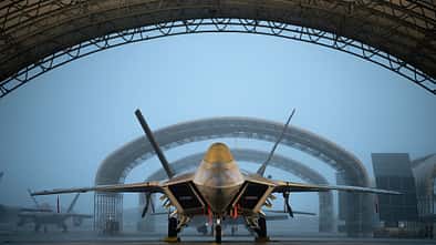 F-22 Raptor im Unterstand in Langley