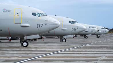 Boeing P-8 Poseidon Seeaufklärer der Royal Air Force auf der Flightline