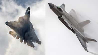 Super-Kampfjets Su-57 und J-20 aus Russland und China.