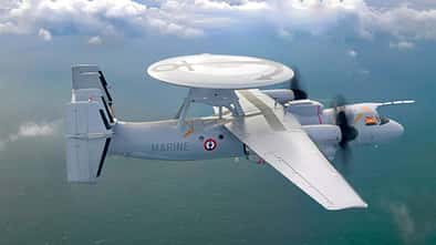 Northrop Grumman E-2D Hawkeye der Aeronavale im Flug Computergrafik