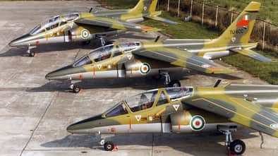 Drei Dassault Dornier Alpha Jet der Elfenbeinküste nebeneinander