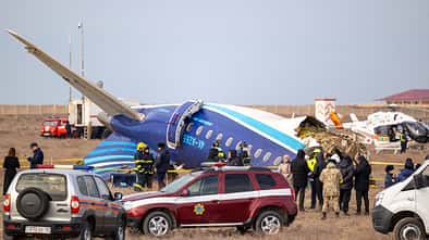 Embraer 190 Wrack nach Absturz in Kasachstan