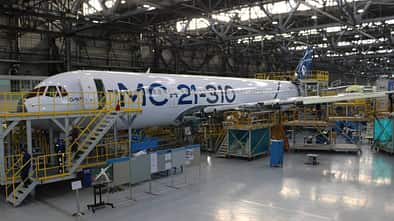 Erste rein russische MS-21-310 in Irkutsk.