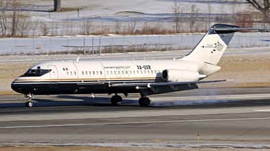 Douglas DC-9 Mexiko beim Aufsetzen