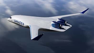 Z4-Nurflügler in United-Lackierung im Flug (Computergrafik)