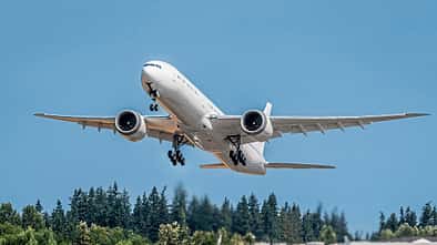 Erstflug der Boeing 777-9 WH286 am 5. August 2025