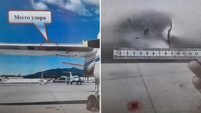 Beschädigte An-26 in Kamtschatka nach mutmaßlicher Kollision mit einer Drohne.